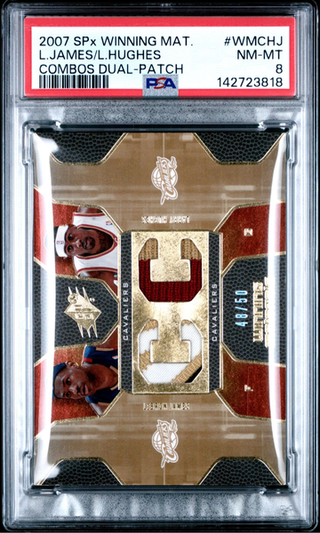 2007 SPx Lebron James Winning Materials Dual Game Used Patch /50 PSA 8 NM-MINT