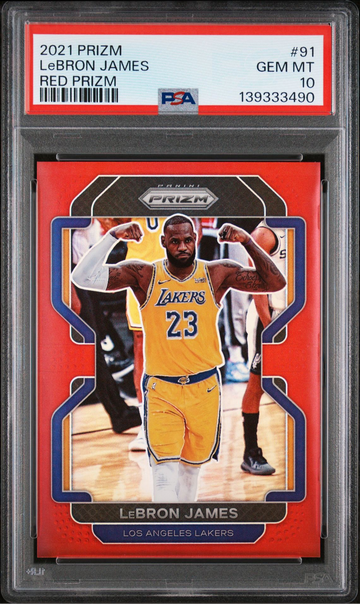 2021 Panini Prizm Lebron James RED PRIZM /299 PSA 10 GEM MINT POP 3