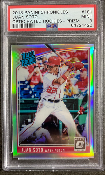 Juan Soto Rookie 2018 Donruss Optic Holo Silver PSA 9 Panini Chronicles Prizm #181