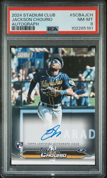 2024 Stadium Club Jackson Chourio Autograph PSA 8
