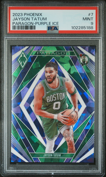 2023 Phoenix Jayson Tatum Paragon - Purple Ice PSA 9
