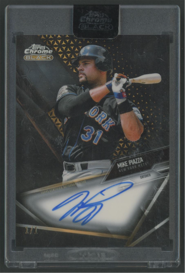 2021 Topps Chrome Black Mike Piazza Superfractor #’d 1/1 Encased Autograph Mets