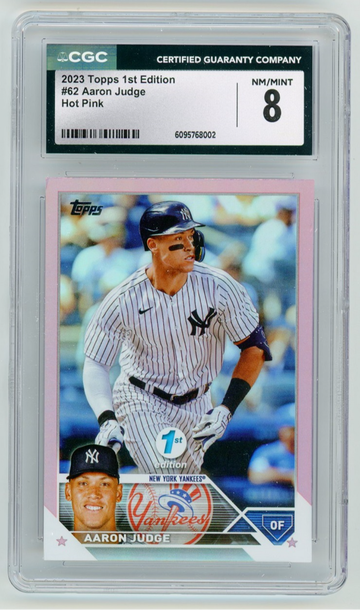 2023 Topps 1st Edition Baseball Aaron Judge Hot Pink #62 CGC 8