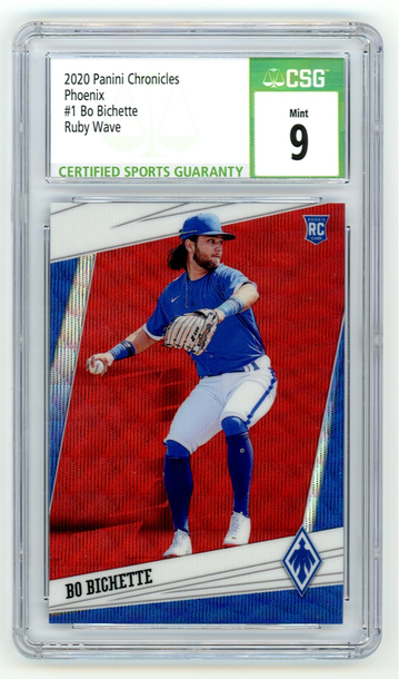 2020 Panini Chronicles Baseball Phoenix Bo Bichette Ruby Wave RC #1 CSG 9