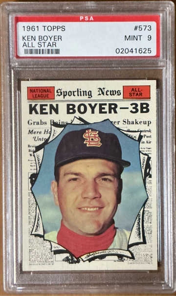 1961 Topps #573 Ken Boyer All Star PSA 9 MINT