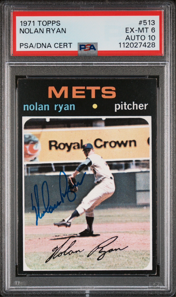 1971 Topps #513 Nolan Ryan PSA EX-MT 6 /AUTO 10