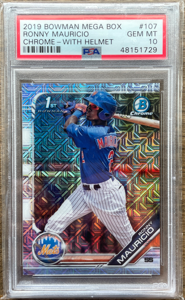 2019 Bowman Mega Box Ronny Mauricio Mojo Refractor 1st Chrome PSA 10