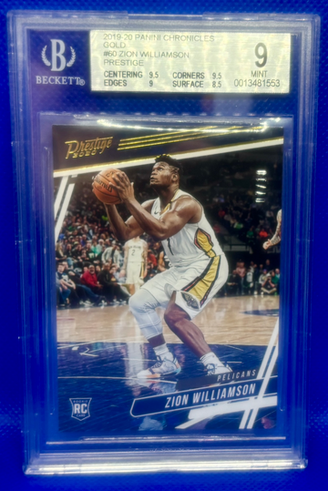 2019-20 Panini Chronicles Zion Williamson Rookie RC Prestige GOLD /10 BGS 9 Mint