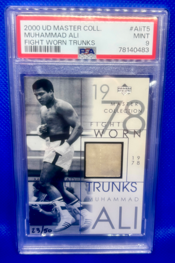 2000 Upper Deck Master Collection Muhammad Ali Fight Worn Trunks /50 PSA 9 MINT