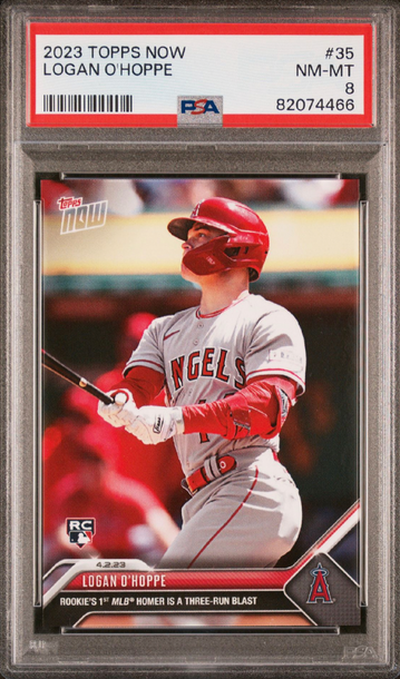 2023 Topps Now Logan O'Hoppe Rookie 🔥 Angels #35 PSA 8