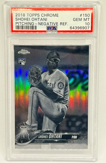 2018 Topps Chrome Shohei Ohtani #150 Negative Refractor Rookie PSA 10