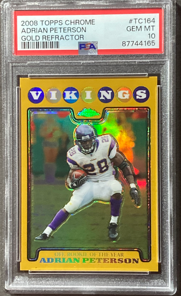 2008 Topps Chrome Adrian Peterson Gold Refractor PSA 10