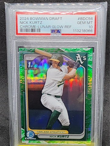 2024 Bowman Chrome Lunar Glow Refractor Nick Kurtz PSA 10 RC 