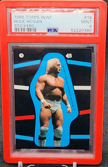1985 topps Sticker Hulk Hogan Rookie PSA 9