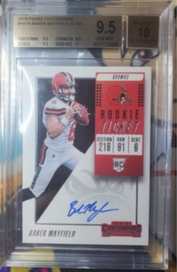 2018 Contenders Rookie Ticket Auto Baker Mayfield BGS 9.5 10 Auto