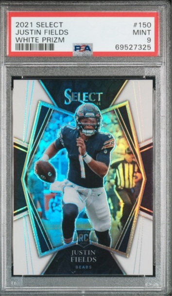 2021 Select Justin Fields White Prizm 12/35 Rookie PSA 9