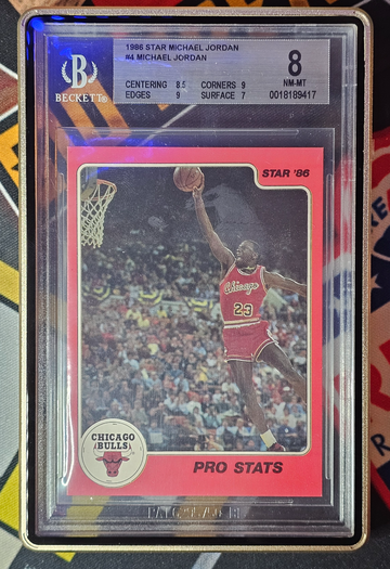 1986 Star Michael Jordan Pro Stats Dunk BGS 8 