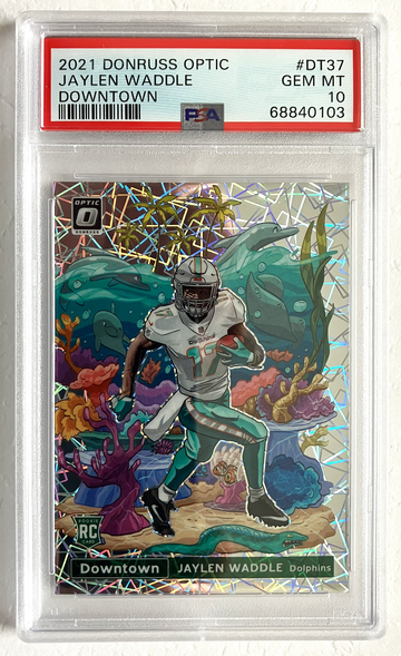 2021 Donruss Optic Downtown #DT37 Jaylen Waddle RC PSA 10
