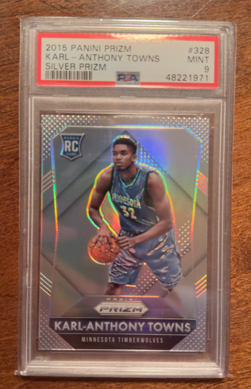 Karl-Anthony Towns Silver Prizm Rookie PSA9