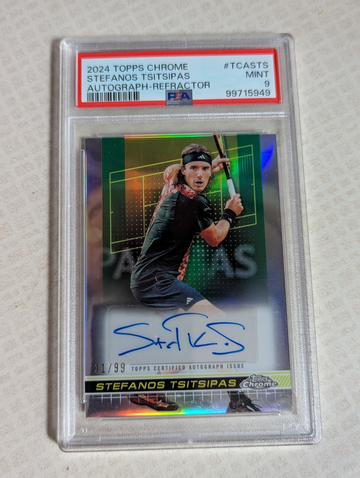 2024 Topps Chrome Stefanos Tsitsipas Autograph Refractor 31/99 PSA 9