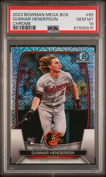 Gunnar Henderson 2023 Bowman Chrome Mega Box RC Rookie PSA 10