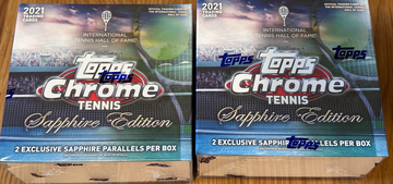 2 BOX LOT - 2021 Topps Chrome Tennis Sapphire Edition Box