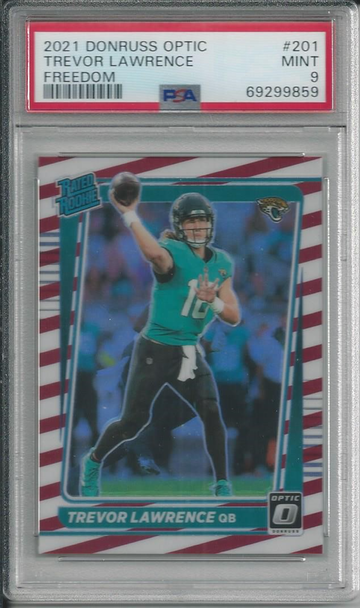 2021 Donruss Optic Trevor Lawrence Freedom #201 PSA 9 POP 8 Only 2 Higher