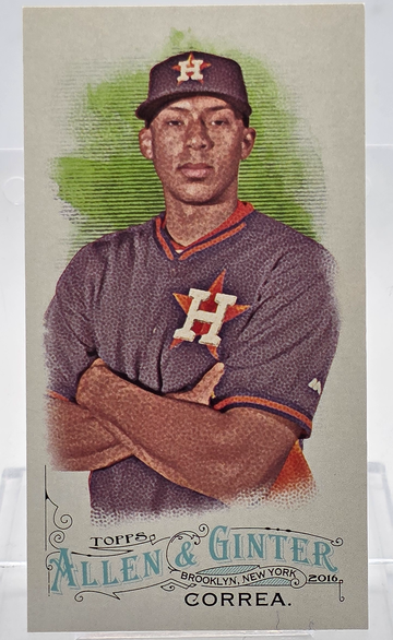 2016 Carlos Correa Topps Allen & Ginter Mini Brooklyn Back Hand-Numbered #/25