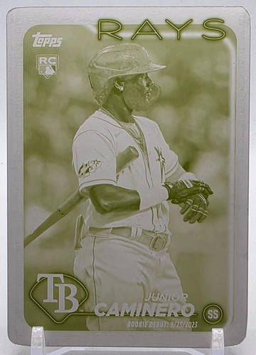 2024 Topps Update 🔥 YELLOW PRINTING PLATE #1/1 RC 🔥 Junior Caminero Rookie ROY