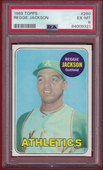 1969 Topps Reggie Jackson ( A'S ) PSA 6 Rookie Card RC #260!