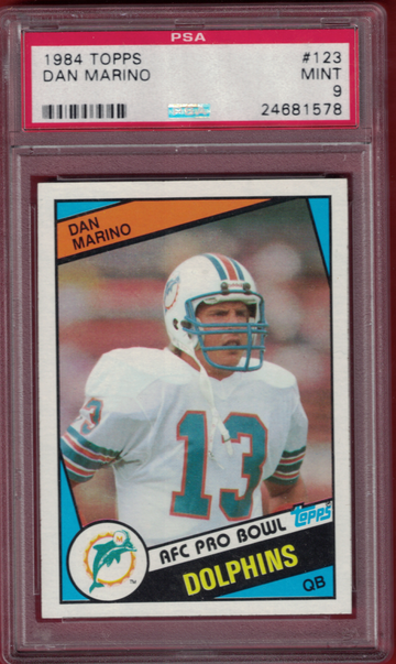 1984 Topps Dan Marino ( MIAMI DOLPHINS ) PSA 9 MINT Rookie Card RC #123!