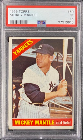 1966 Topps Mickey Mantle ( NEW YORK YANKEES ) PSA 1.5 Card #50!