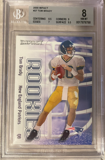 2000 Skybox Impact Tom Brady Rookie Card BGS 8