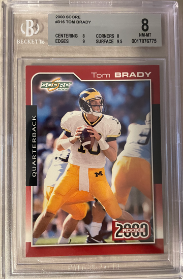 2000 Score Tom Brady Rookie Card BGS 8