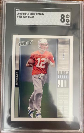 2000 Upper Deck Victory Tom Brady Rookie Card SGC 8