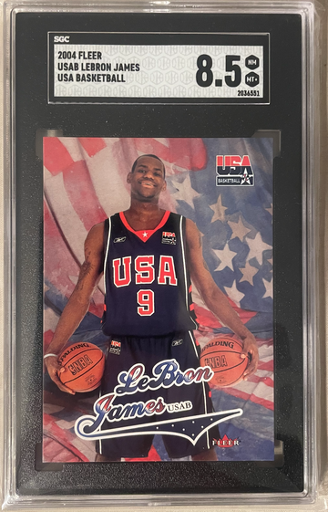 2004 Fleer USA Basketball Lebron James Rookie Card SGC 8.5