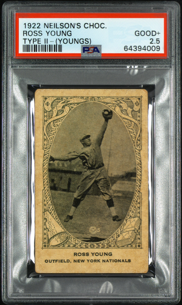 Ross Youngs 1922 Neilson's Chocolate V61 Type II New York HOF RC PSA 2.5 GD+