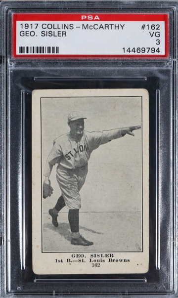 George Sisler 1917 Collins McCarthy E135 #162 St. Louis Browns PSA 3