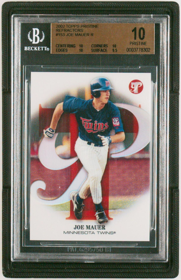 Joe Mauer 2002 Topps Pristine Refractor #153 HOF RC #/149 BGS 10 - PRISTINE