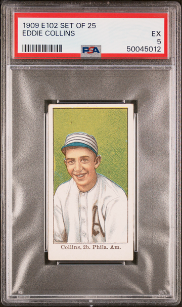Eddie Collins 1909 E102 Set of 25 Philadelphia Athletics HOF PSA 5 EX - POP 1:5