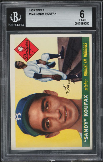 Sandy Koufax 1955 Topps #123 Dodgers HOF Rookie BGS 6 EX-MT