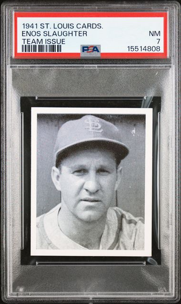 Enos Slaughter 1941 St. Louis Cardinals Team Issue W754 HOF RC PSA 7 