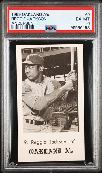 Reggie Jackson 1969 Andersen #9 Oakland A's HOF RC PSA 6 