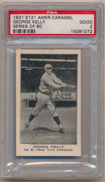 George Kelly 1921 American Caramel Series of 80 New York HOF RC PSA 2