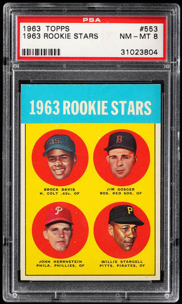 Willie Stargell 1963 Topps Rookie Stars #553 Pirates HOF RC PSA 8