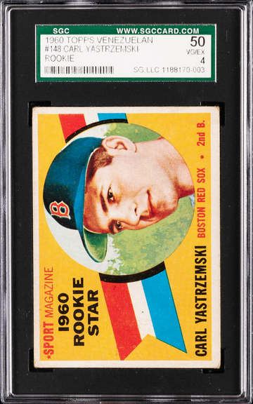 Carl Yastrzemski 1960 Venezuela Topps #148 Boston Red Sox HOF Rookie SGC 4