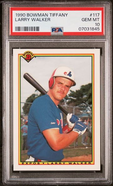 Larry Walker 1990 Bowman Tiffany #117 Colorado Rockies HOF Rookie PSA 10
