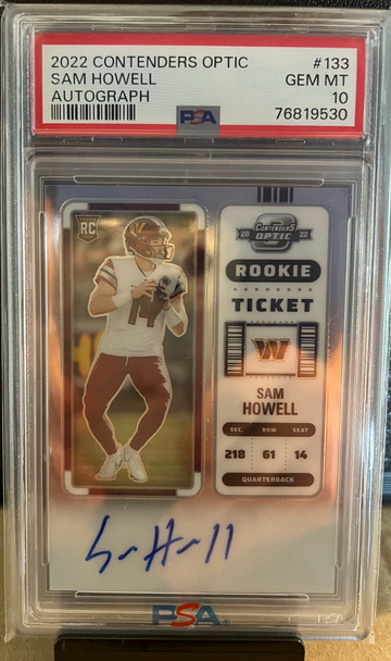 Sam Howell 2022 Contenders Optic Auto RC PSA 10