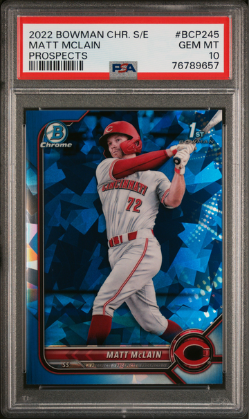2022 Bowman Chrome Sapphire Edition Matt McLain 1st PSA 10