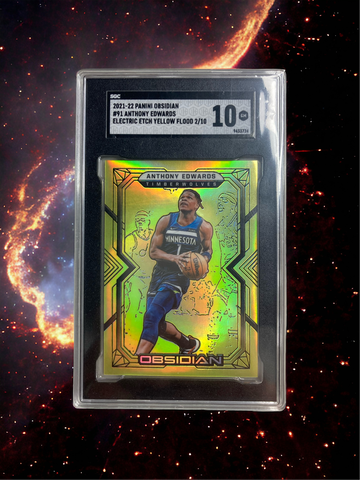 Anthony Edwards Obsidian Yellow Gold Flood /10 SGC 10 POP 1